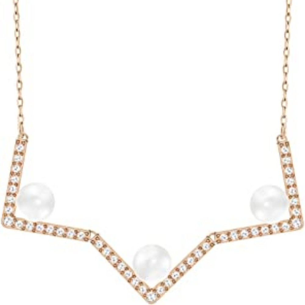 NWT Swarovski Edify Clear Crystal/Pearl Rose Gold